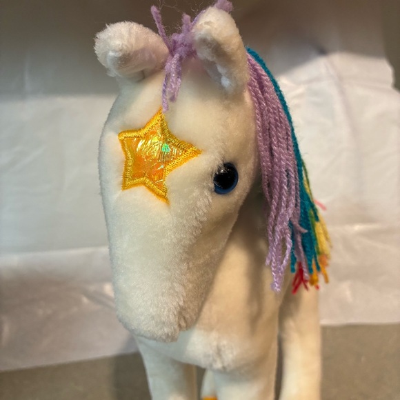 Mattel Hallmark Rainbow Brite Starlite Horse Plush Rainbow Mane Tail** - Picture 3 of 15